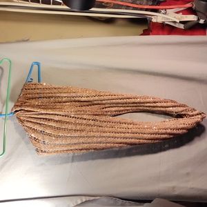 Gold colored infinity scarf